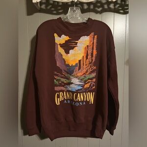 State of Mine Destination Fleece Crewneck featuring a Grand Canyon graphic.